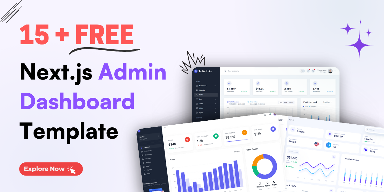 15+ Free Next.js Admin Dashboard Template for 2024