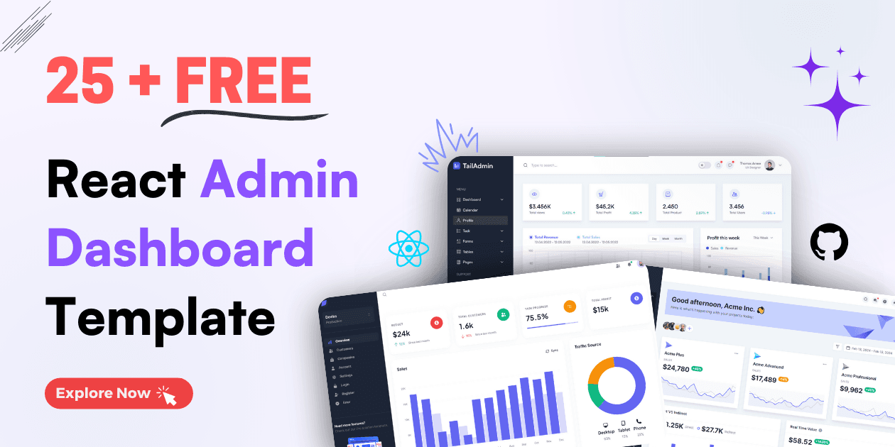 25+ Free React Admin Dashboard Template for 2025