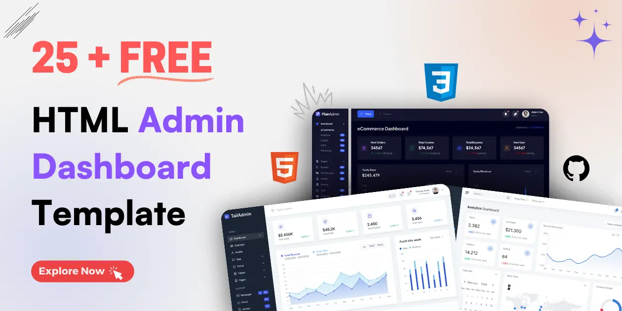 25+ Free HTML Admin & Dashboard Template of 2025