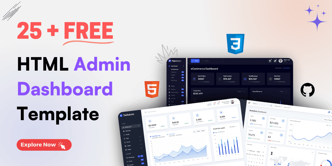 25+ Free HTML Admin & Dashboard Template of 2025 | TailAdmin
